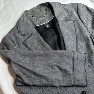 White House Black Market Blazer Womens Size 10 Charcoal Grey 3/4 sleeve